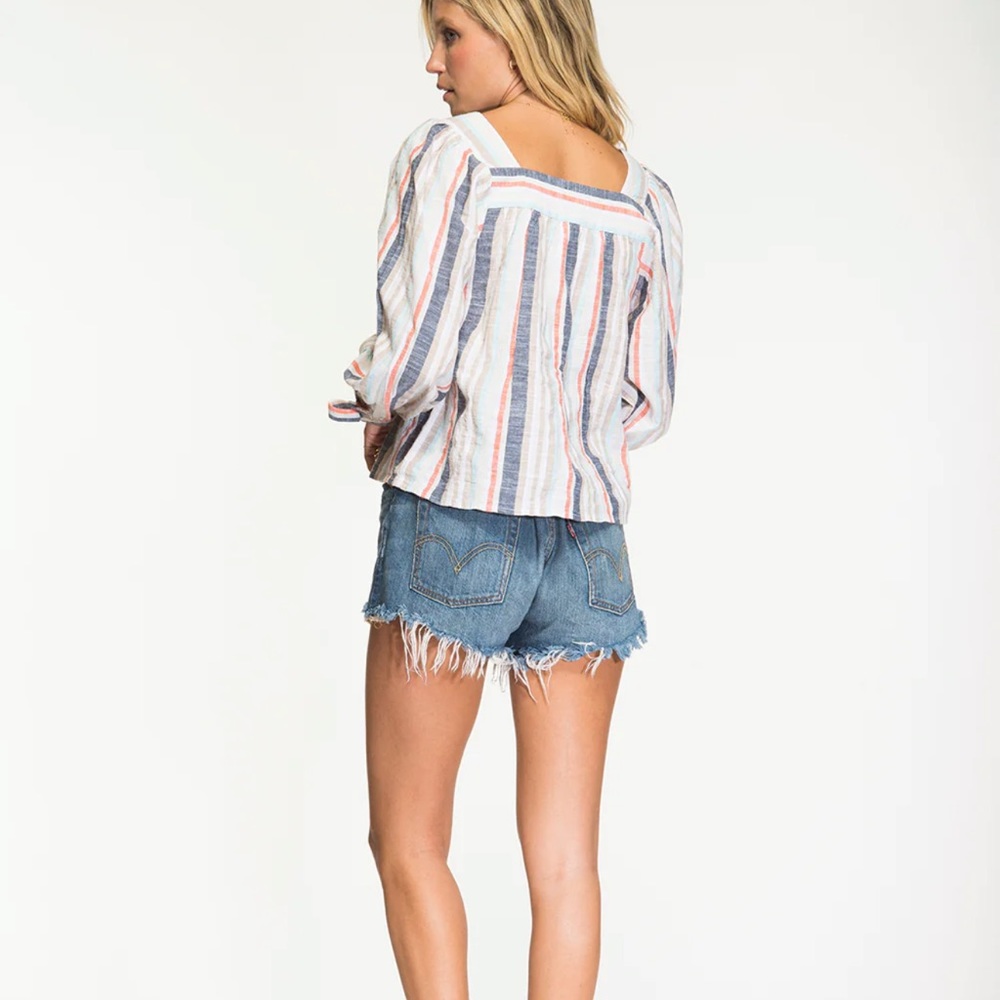 NIGHTCAP Free People *Baja Costa* cotton stripe boho top XS S - Picture 3 of 8